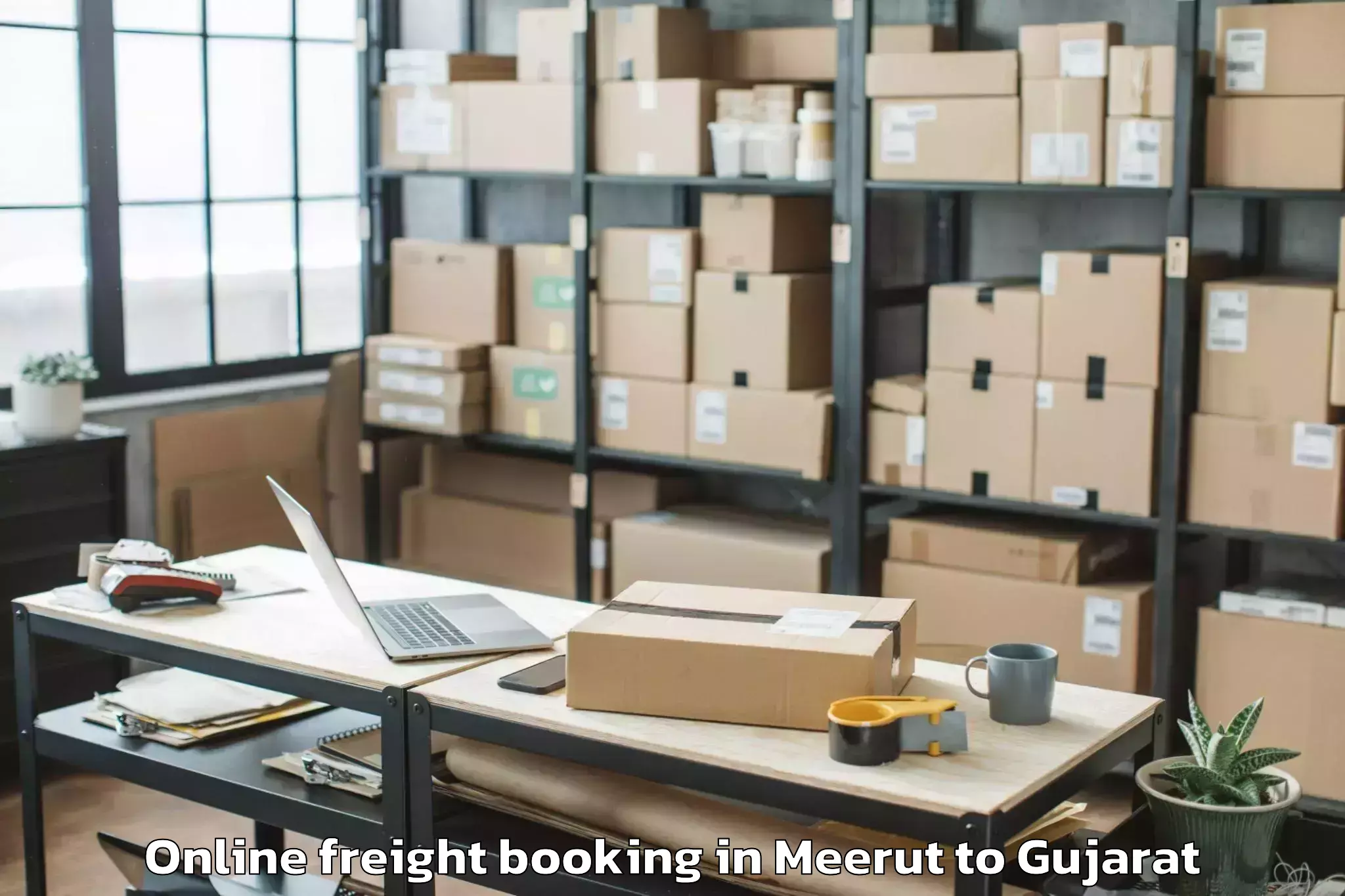 Top Meerut to Dhanera Online Freight Booking Available